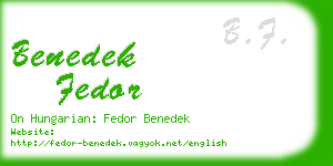 benedek fedor business card